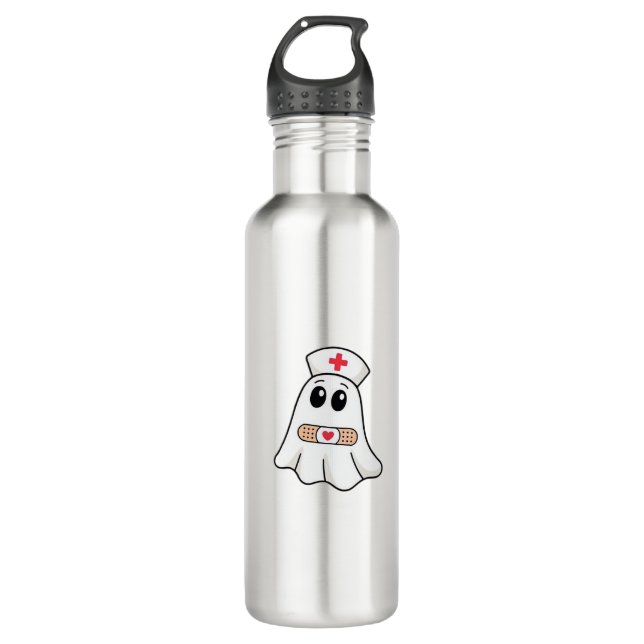 BOO BOO CREW Geist Krankenschwester Lustiges Hallo Edelstahlflasche (Vorderseite)
