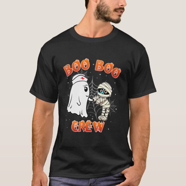 Boo Boo Crew Ghost Doctor Paramedic EMT Nurse Hall T-Shirt (Vorderseite)