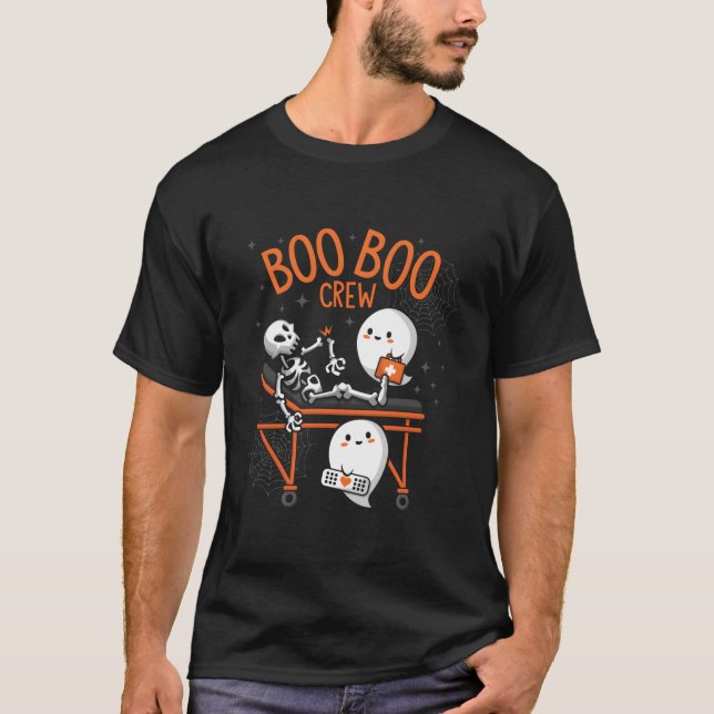 Boo Boo Crew Ghost Doctor Paramedic Emt Nurse Hall T-Shirt (Vorderseite)
