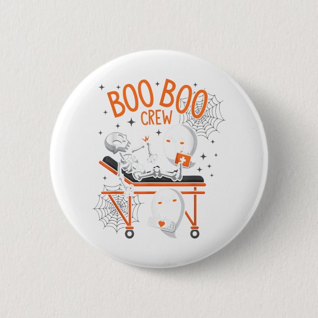 Boo Boo Crew Ghost Doctor Paramedic Nurse Hall Button (Vorderseite)