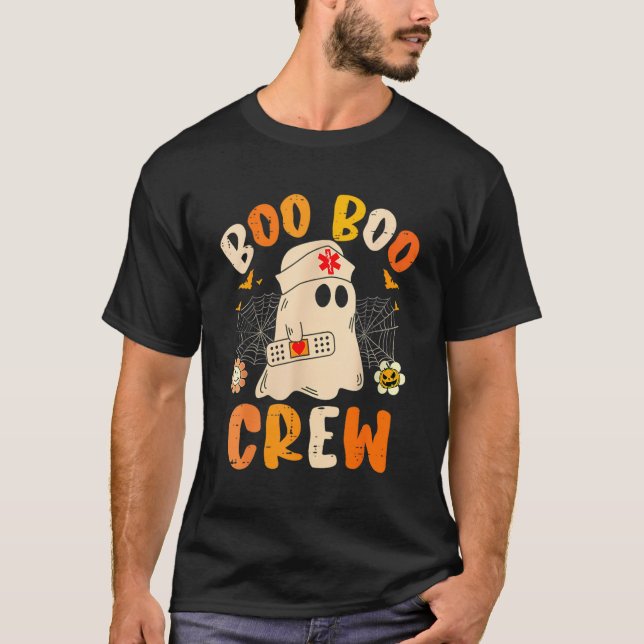 Boo Boo Crew Ghost Halloween Paramedic Nurse Rn Er T-Shirt (Vorderseite)