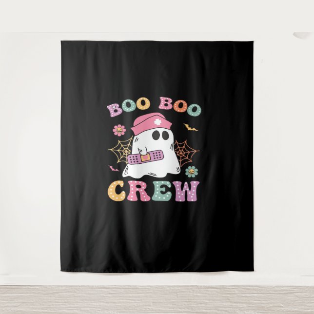 Boo Boo Crew Ghost Nurse Classic T - Shirt Wandteppich (Vorderseite)