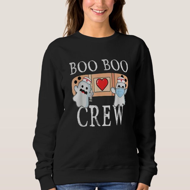 Boo Boo Crew Ghost Nurse Costume Girls Halloween Sweatshirt (Vorderseite)