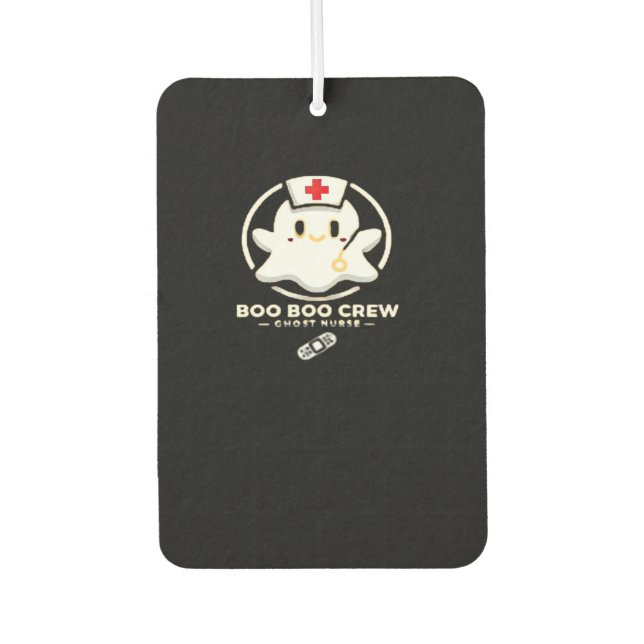 Boo Boo Crew Ghost Nurse - Cute and Spooky Hallowe Autolufterfrischer (Vorderseite)