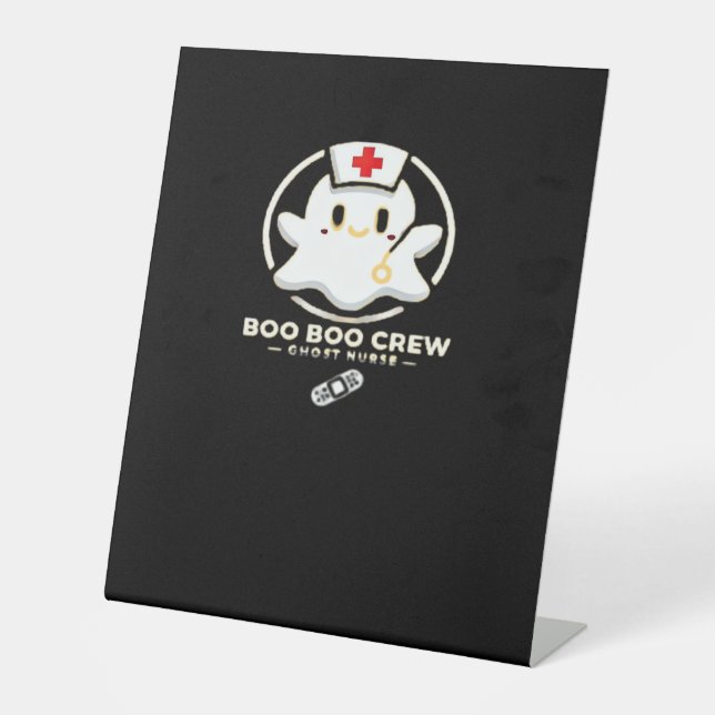Boo Boo Crew Ghost Nurse - Cute and Spooky Hallowe Sockelschild (Vorderseite)