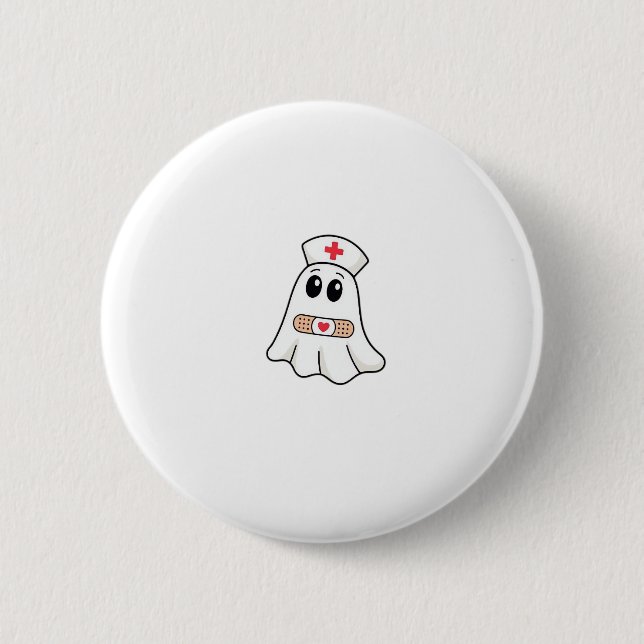 BOO BOO CREW Ghost Nurse Funny Halloween Essential Button (Vorderseite)