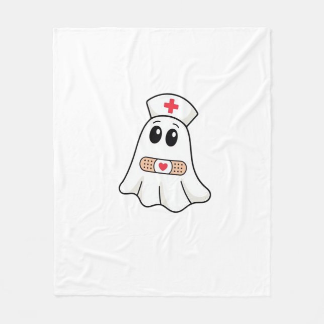 BOO BOO CREW Ghost Nurse Funny Halloween Essential Fleecedecke (Vorderseite)