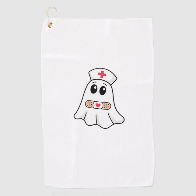 BOO BOO CREW Ghost Nurse Funny Halloween Essential Golfhandtuch (Vorderseite)