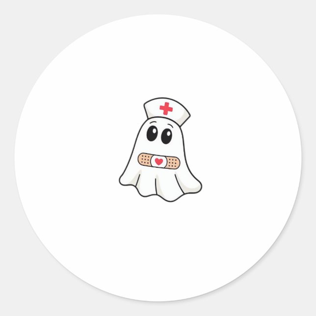 BOO BOO CREW Ghost Nurse Funny Halloween Essential Runder Aufkleber (Vorderseite)