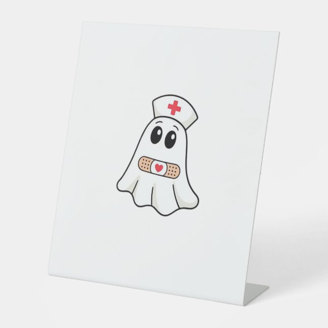 BOO BOO CREW Ghost Nurse Funny Halloween Essential Sockelschild (Vorderseite)