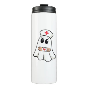 BOO BOO CREW Ghost Nurse Funny Halloween Essential Thermosbecher