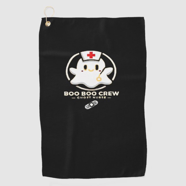 Boo Boo Crew Ghost Nurse - Niedlich und Spooky Hal Golfhandtuch (Vorderseite)