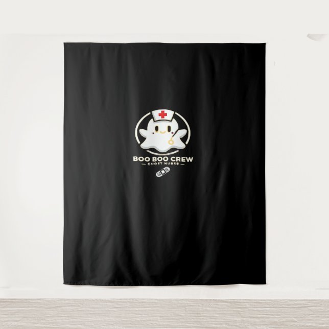 Boo Boo Crew Ghost Nurse - Niedlich und Spooky Hal Wandteppich (Vorderseite)