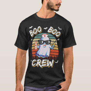 Boo Boo Crew Ghost Nurse Retro Halloween Custome N T-Shirt