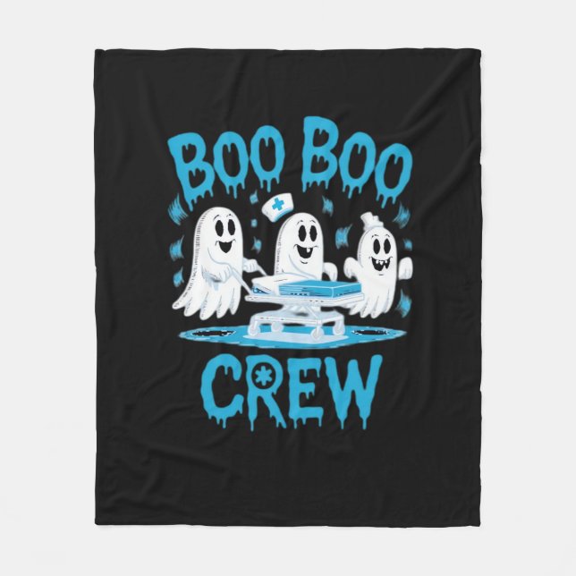 Boo Boo Crew Ghost Paramedic Nurse Halloween Essen Fleecedecke (Vorderseite)