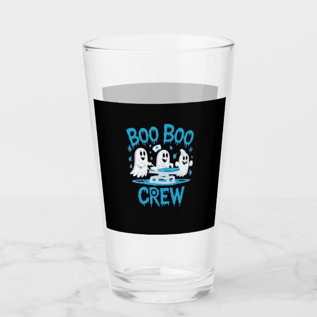 Boo Boo Crew Ghost Paramedic Nurse Halloween Essen Glas (Vorderseite)