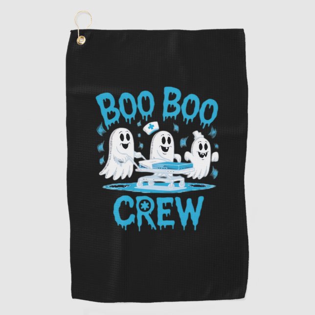 Boo Boo Crew Ghost Paramedic Nurse Halloween Essen Golfhandtuch (Vorderseite)