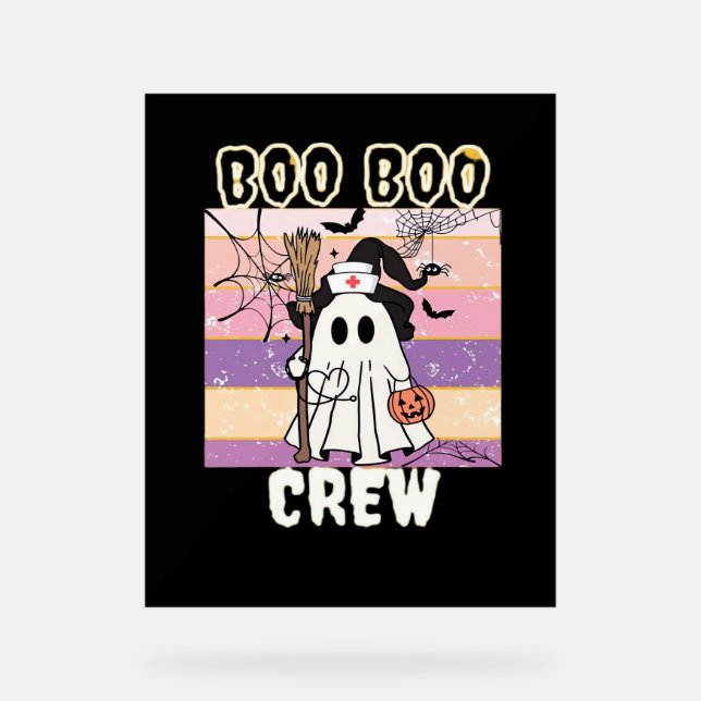 Boo Boo Crew Halloween Ghost Nurse Essential T-Shi Acrylschild (Vorderseite)