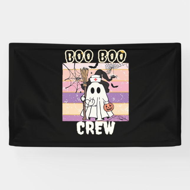 Boo Boo Crew Halloween Ghost Nurse Essential T-Shi Banner (Horizontal)