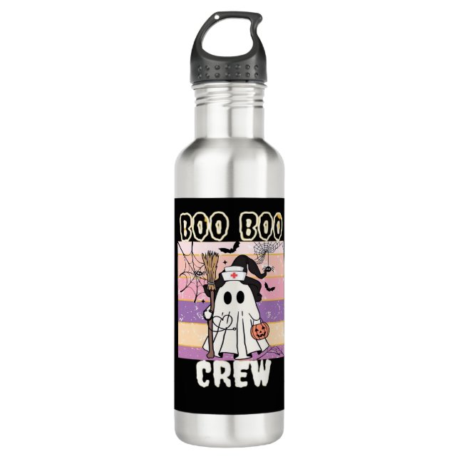 Boo Boo Crew Halloween Ghost Nurse Essential T-Shi Edelstahlflasche (Vorderseite)