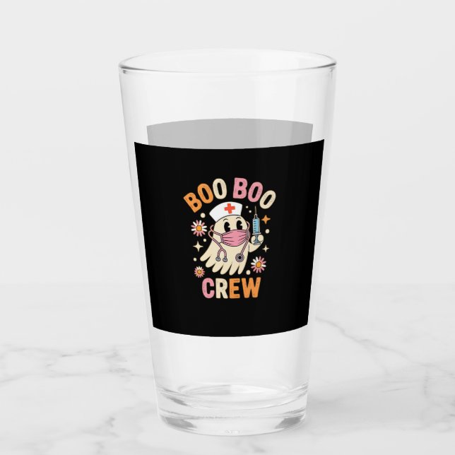 Boo Boo Crew Halloween Ghost Nurse Essential T-Shi Glas (Vorderseite)