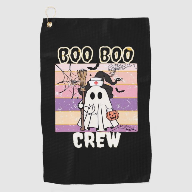 Boo Boo Crew Halloween Ghost Nurse Essential T-Shi Golfhandtuch (Vorderseite)
