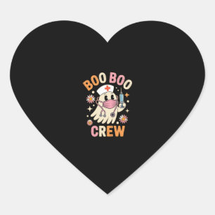 Boo Boo Crew Halloween Ghost Nurse Essential T-Shi Herz-Aufkleber