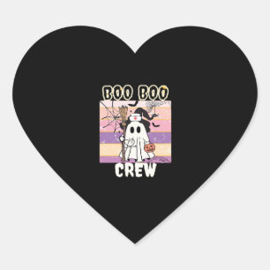 Boo Boo Crew Halloween Ghost Nurse Essential T-Shi Herz-Aufkleber