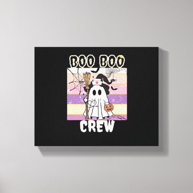 Boo Boo Crew Halloween Ghost Nurse Essential T-Shi Leinwanddruck (Vorderseite)
