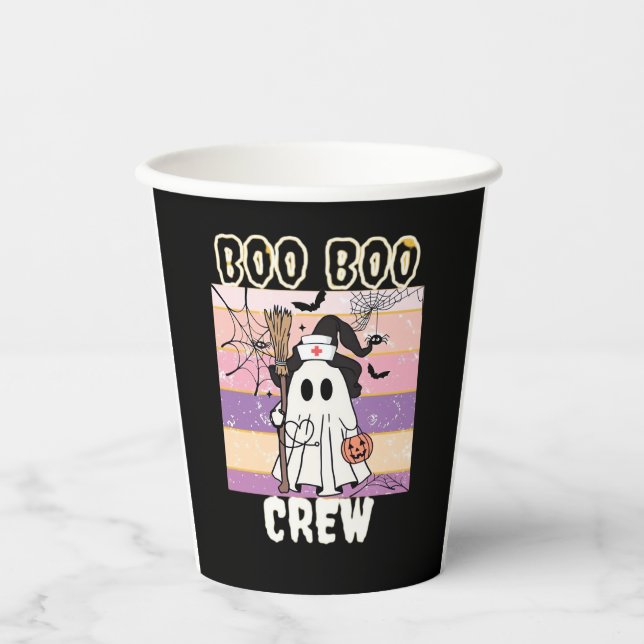 Boo Boo Crew Halloween Ghost Nurse Essential T-Shi Pappbecher (Vorderseite)