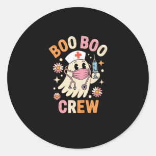 Boo Boo Crew Halloween Ghost Nurse Essential T-Shi Runder Aufkleber