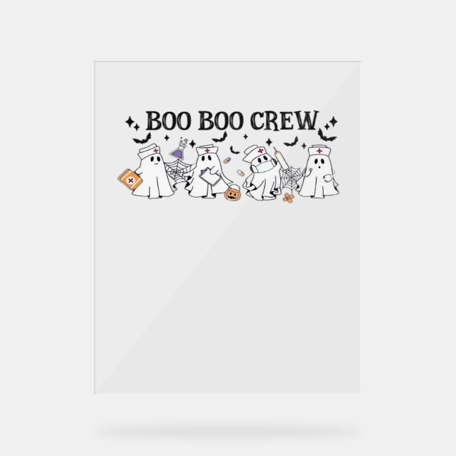 Boo Boo Crew Halloween Klassischer T - Shirt Acrylschild (Vorderseite)