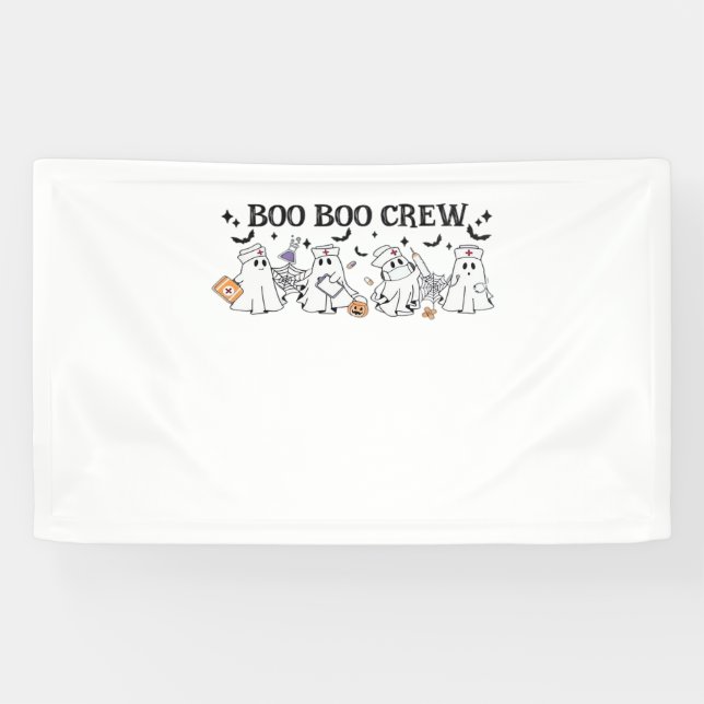 Boo Boo Crew Halloween Klassischer T - Shirt Banner (Horizontal)