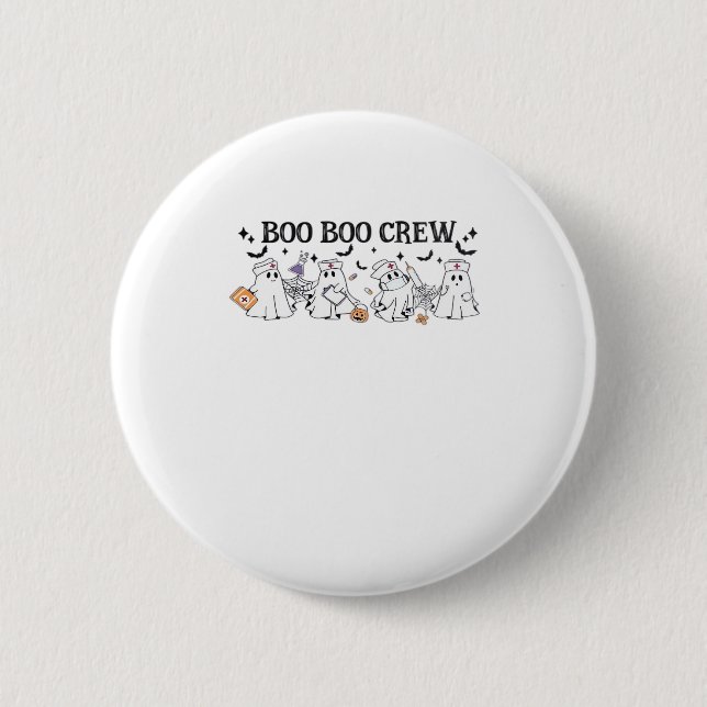 Boo Boo Crew Halloween Klassischer T - Shirt Button (Vorderseite)