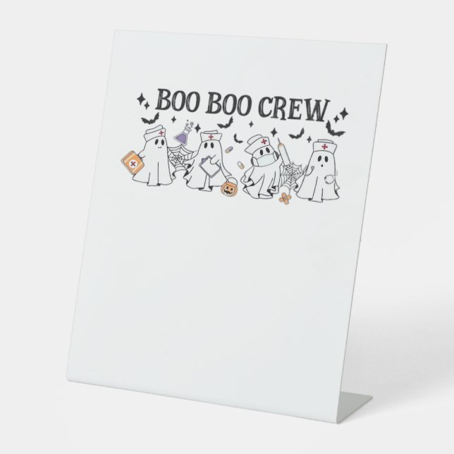 Boo Boo Crew Halloween Klassischer T - Shirt Sockelschild (Vorderseite)