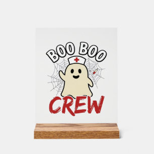 Boo Boo Crew Halloween Krankenschwester Geist Vint Acrylschild