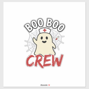 Boo Boo Crew Halloween Krankenschwester Geist Vint Aufkleber