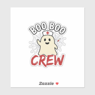 Boo Boo Crew Halloween Krankenschwester Geist Vint Aufkleber