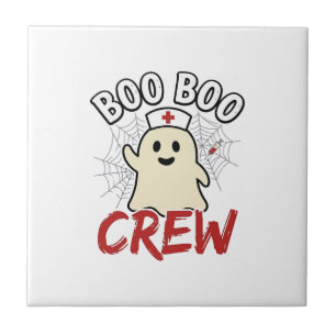 Boo Boo Crew Halloween Krankenschwester Geist Vint Fliese