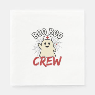 Boo Boo Crew Halloween Krankenschwester Geist Vint Serviette