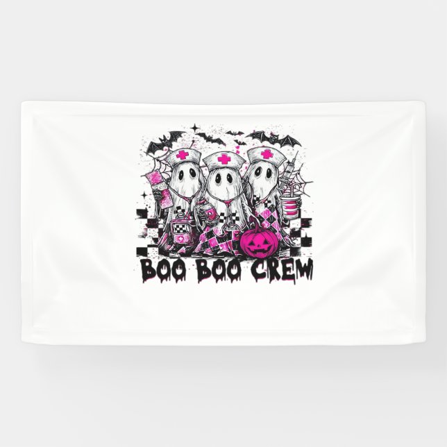 Boo Boo Crew Halloween Nurse Classic T - Shirt Banner (Horizontal)