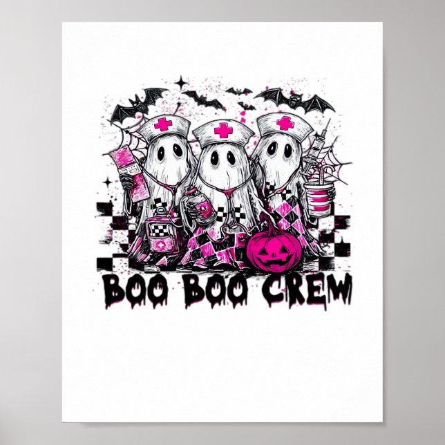 Boo Boo Crew Halloween Nurse Classic T - Shirt Poster (Vorne)