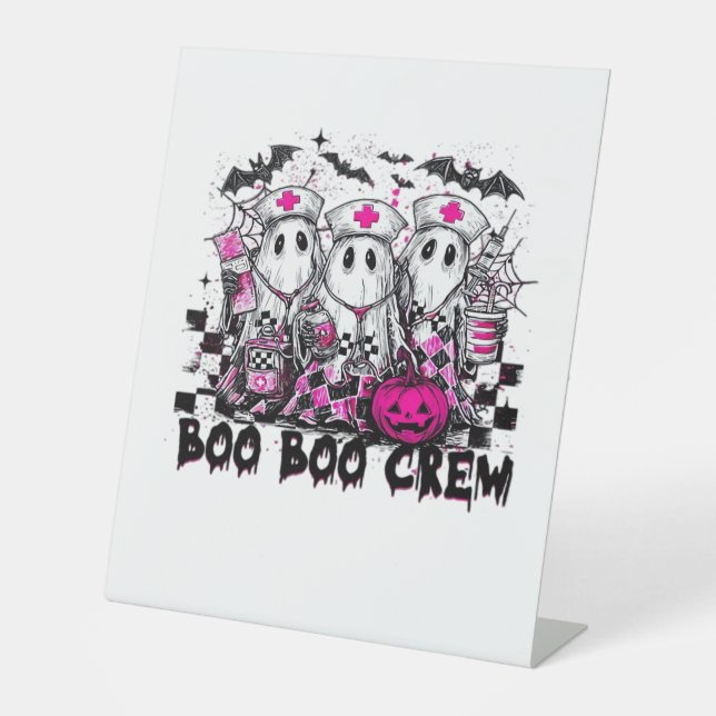 Boo Boo Crew Halloween Nurse Classic T - Shirt Sockelschild (Vorderseite)