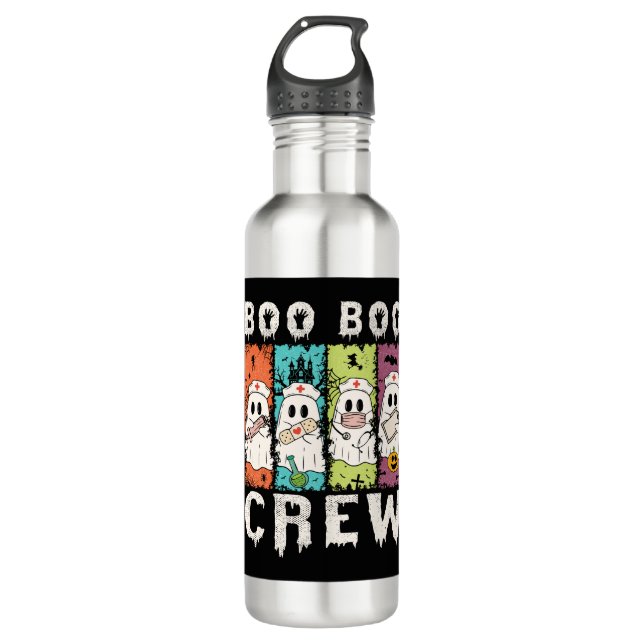 Boo Boo Crew Halloween Nurse Edelstahlflasche (Vorderseite)