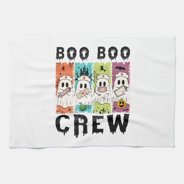 Boo Boo Crew Halloween Nurse Geschirrtuch (Horizontal)