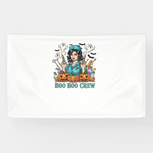 Boo Boo Crew Halloween Nurse mit Syringen und Pum Banner
