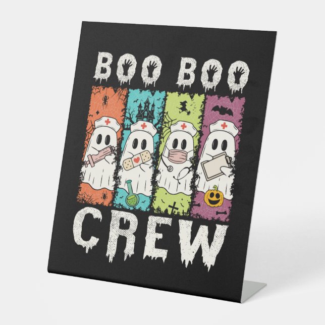 Boo Boo Crew Halloween Nurse Sockelschild (Vorderseite)