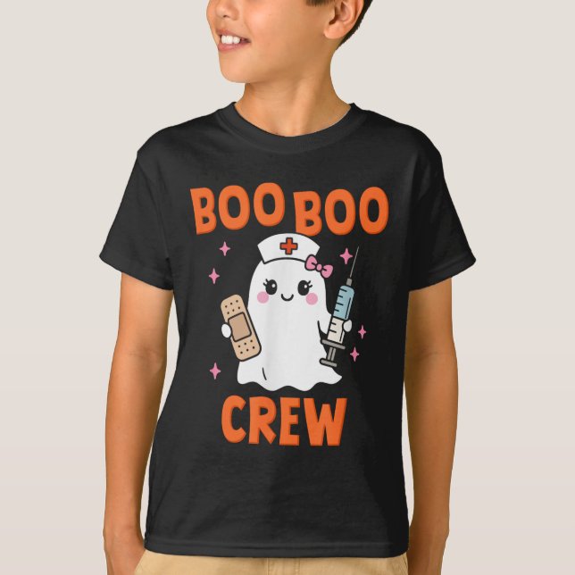 Boo Boo Crew Halloween Nurse Team Ghost  T-Shirt (Vorderseite)