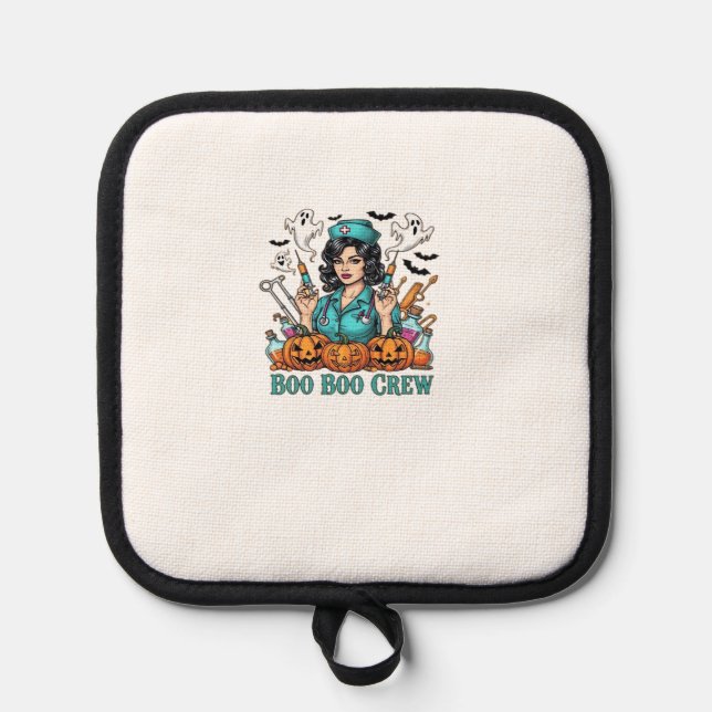 Boo Boo Crew Halloween Nurse with Syringes and Pum Topflappen (Vorderseite)