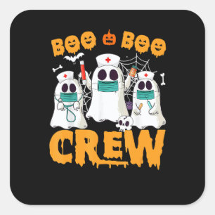 Boo Boo Crew Krankenschwester Gespenst Halloween K Quadratischer Aufkleber